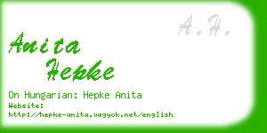 anita hepke business card